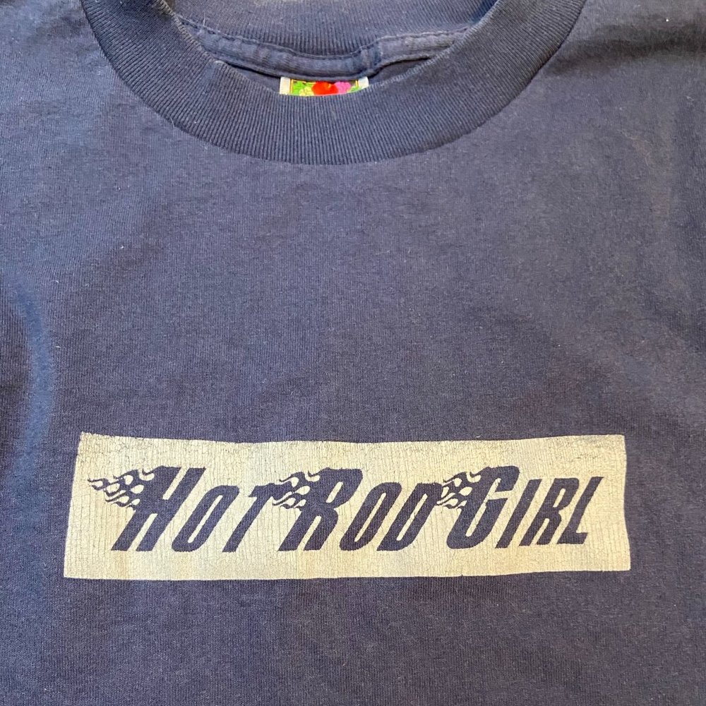 Vintage 90s HOT ROD GIRL Body Piercing T Shirt
